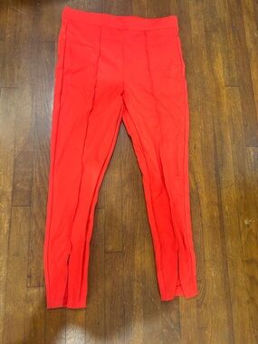 JustFab Bright Red Ponte Leggings with Front Seams